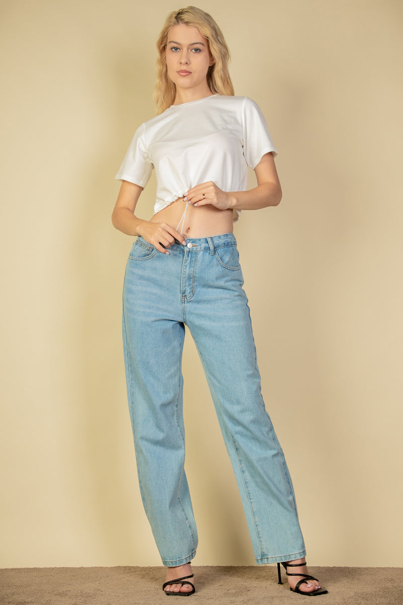 French Terry Toggle Drawstring Crop Top (CAPELLA) - Capella Apparel