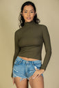 Ribbed Turtleneck Long Sleeve Top (CAPELLA) - Capella Apparel