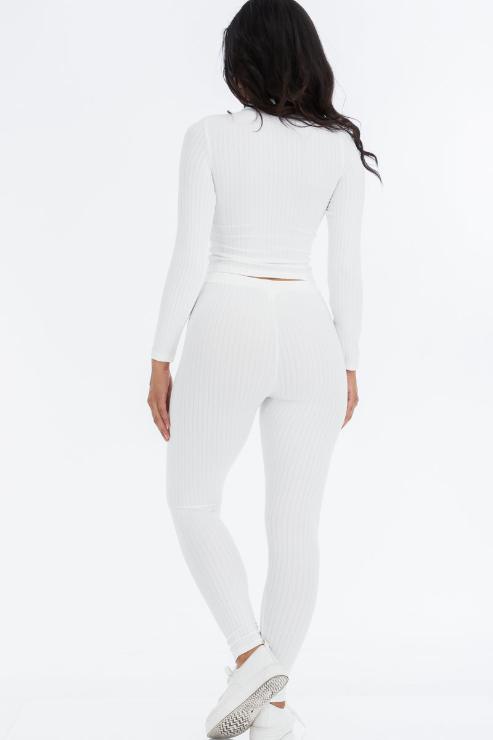 Ribbed Mock Neck Long Sleeve Top & Leggings Set - Capella Apparel Wholesale