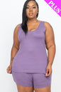 Plus Comfy Tank Top & Shorts Set - Wholesale Capella Apparel