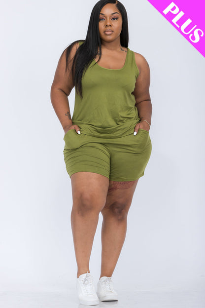 Plus Comfy Tank Top & Shorts Set (CAPELLA) - Capella Apparel