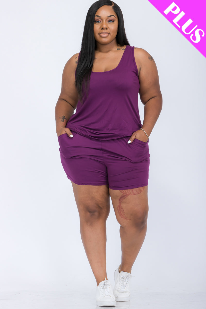 Plus Comfy Tank Top & Shorts Set (CAPELLA) - Capella Apparel