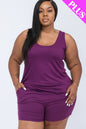 Plus Comfy Tank Top & Shorts Set - Wholesale Capella Apparel