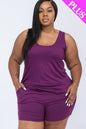 Plus Comfy Tank Top & Shorts Set (CAPELLA) - Capella Apparel