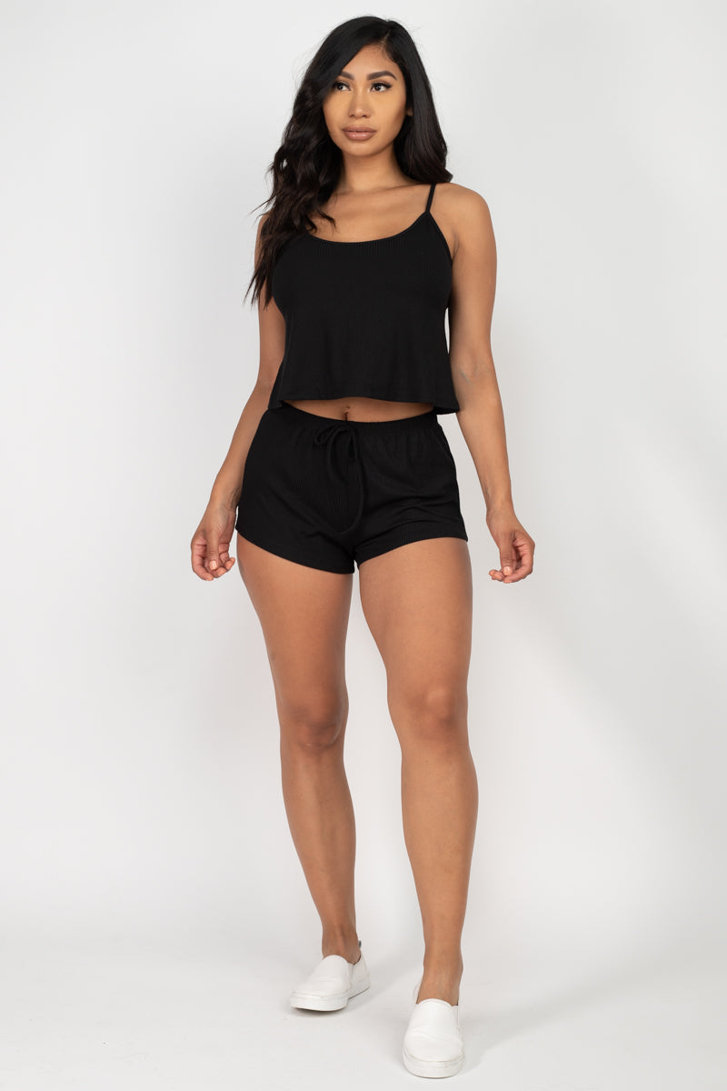 Ribbed Strappy Top & Shorts Set (CAPELLA) - Capella Apparel