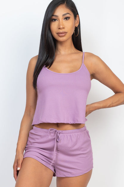 Ribbed Strappy Top & Shorts Set (CAPELLA) - Capella Apparel