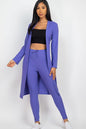 Ribbed Long Cardigan & Leggings Set - Wholesale Capella Apparel