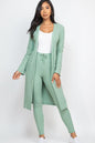 Ribbed Long Cardigan & Leggings Set - Wholesale Capella Apparel