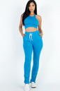 Crop Tank Top & Ruched Pants Set - Capella Apparel