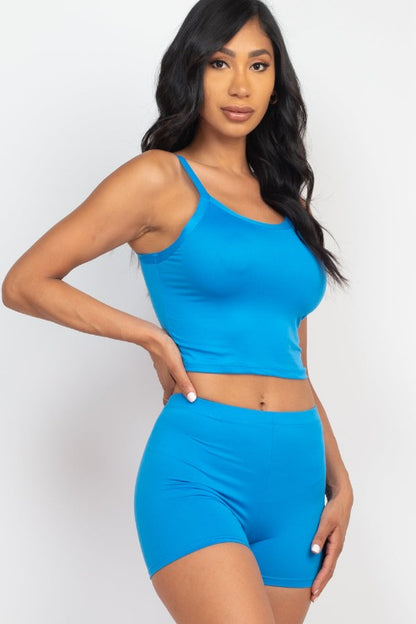 Split Back Cami Top & Shorts Set - Capella Apparel