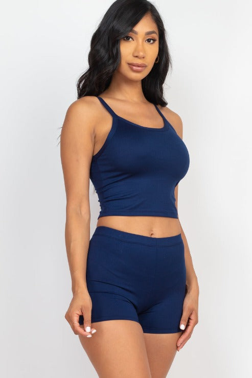 Split Back Cami Top & Shorts Set - Capella Apparel