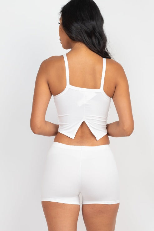 Split Back Cami Top & Shorts Set - Capella Apparel