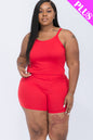 Plus Size Split Back Cami Top & Shorts Set - Capella Apparel