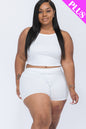 Plus Size Split Back Cami Top & Shorts Set - Capella Apparel