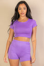 Short Sleeve Crop Top & Shorts Set (CAPELLA) - Capella Apparel