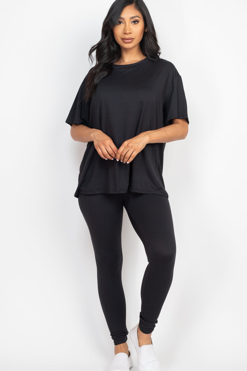 Plus Size Oversized T-shirt & Leggings Set main image 1