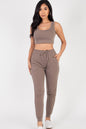 French Terry Cropped Tank Top & Joggers Set - Capella Apparel