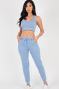 French Terry Cropped Tank Top & Joggers Set (CAPELLA) - Capella Apparel