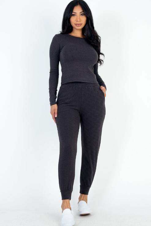 Ribbed Sweatshirt & Joggers Set - Capella Apparel