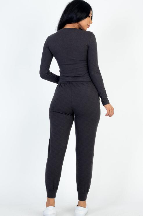 Ribbed Sweatshirt & Joggers Set - Capella Apparel