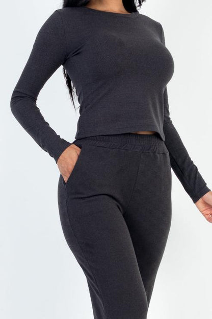 Ribbed Sweatshirt & Joggers Set - Capella Apparel