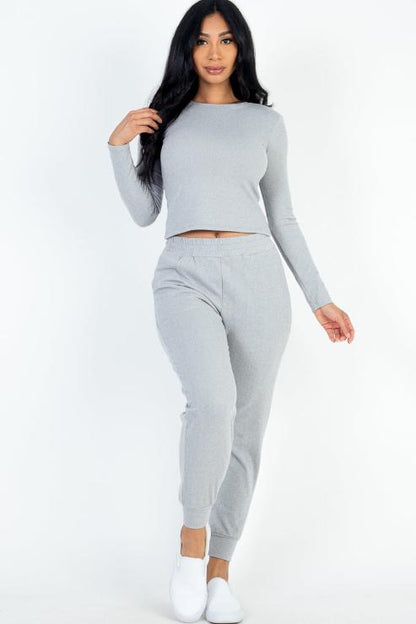 Ribbed Sweatshirt & Joggers Set - Capella Apparel