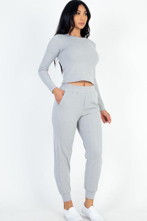 Ribbed Sweatshirt & Joggers Set - Capella Apparel