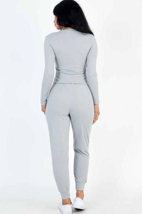 Ribbed Sweatshirt & Joggers Set - Capella Apparel