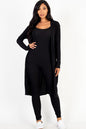 Ribbed Cardigan & Jumpsuit Set - Capella Apparel