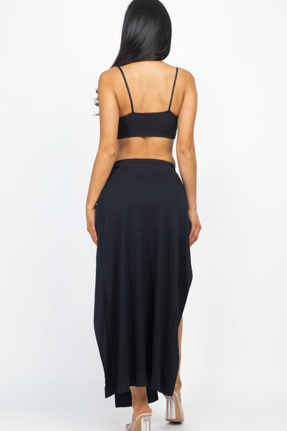 Bra top and side slit maxi skirt (CAPELLA) - Capella Apparel